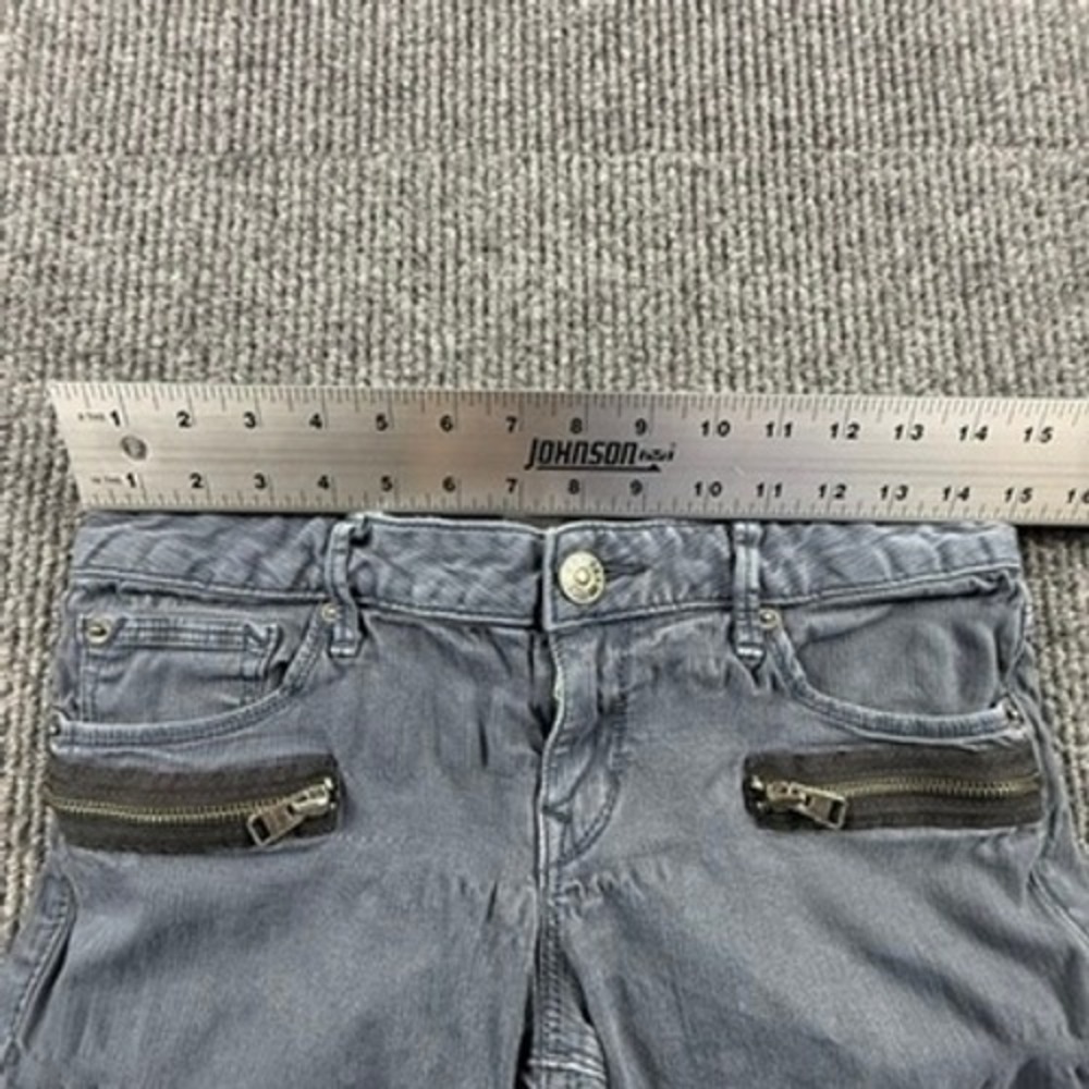 Express Jeans Stella Moto Zipper Ankle Legging Gray Low Rise Womens Size 8R - Picture 7 of 14